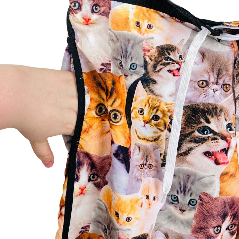 Bioworld Kitten Novelty Cat Print Hybrid Dad Board Shorts Swim Trunks White L - Picture 5 of 13